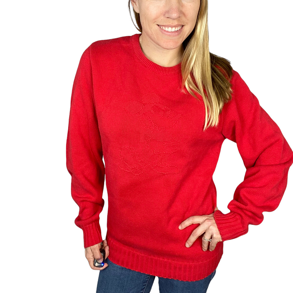 Mickey & Co Sweatshirt Sweater Vintage Crewneck Embroidered Red Disney